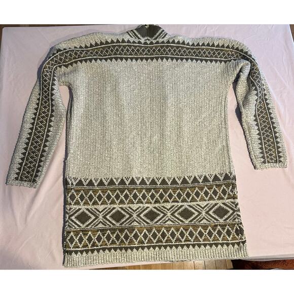 Lucky Brand Open Front Border Cardigan with Pockets Womens Size Women’s Small - Picture 2 of 6